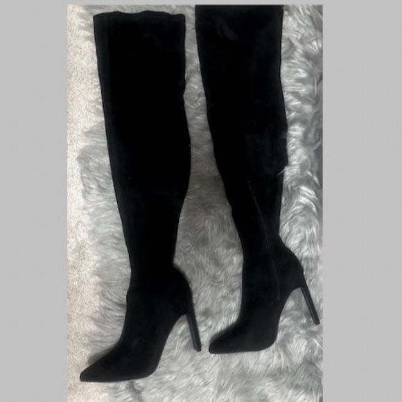 Vegan Suede over the knee boots- NEW - Picture 3 of 6